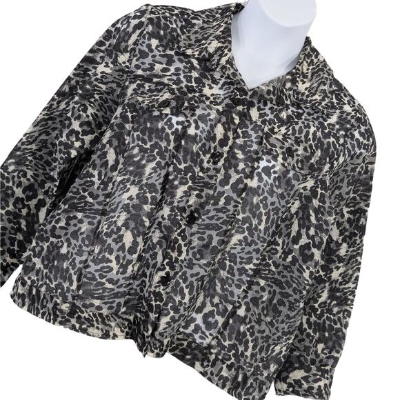 NWOT! NOTATIONS WOMAN! LINEN+! BLACK,TAN SHEER NET JEAN JACKET STYLE TOO! SZ 1X - Picture 1 of 10